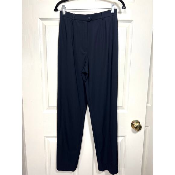 Carlisle Womens 6 / 36 Wool Dress Trouser Pants Straight Leg Blue Capsule Work - Picture 1 of 7
